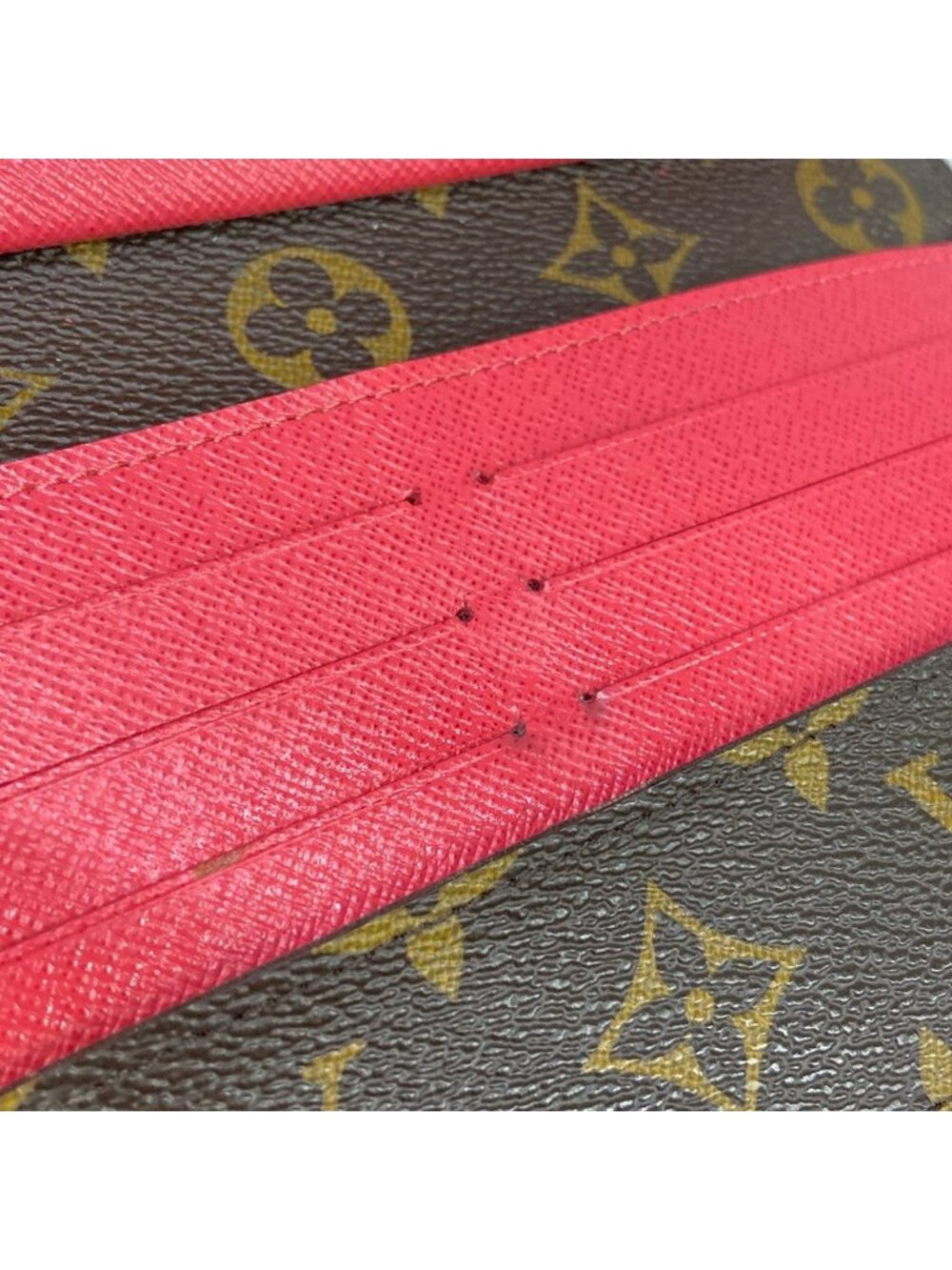 Louis Vuitton Wallet Portefeuille Marie Roulon Brown Red Leather - Picture 12 of 13